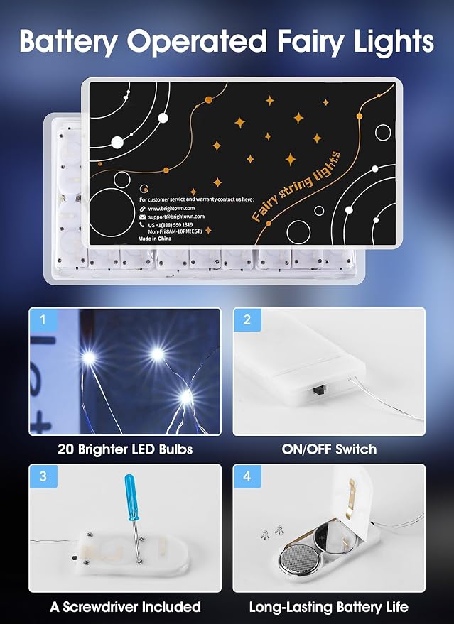 Brightown 12 Pack Led Fairy Lights Battery Operated String Lights Waterproof - Image 4