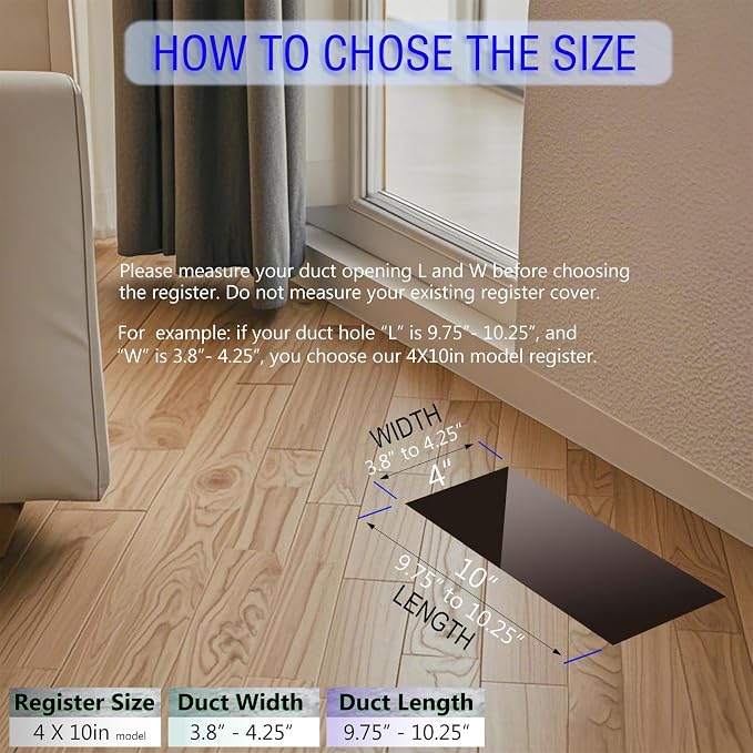 4x10 Vent Covers for Home Floor, Floor Vent Cover, Air Vents, All Steel Heavy - Image 7
