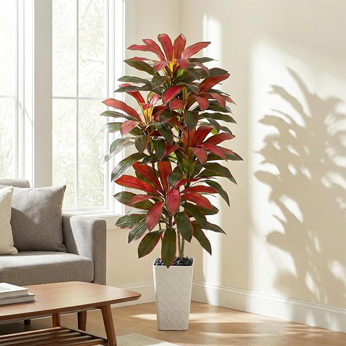 Artificial Red Dracaena Tree Indoor, 6FT Tall Fake Floor Plants - Image 8