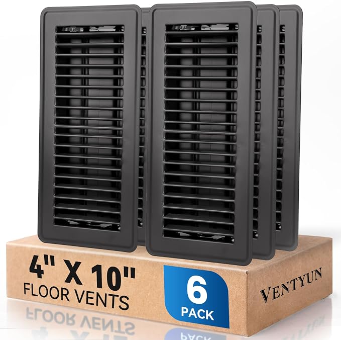 4" x 10" Floor Register Vent Covers 6-Pack by VENTYUN