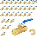 1" Ball Valves, 30 Pack Push Fit Shut Off Valves by Unknown