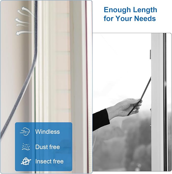 33 Ft Weather Stripping Windows Doors 0.35" Wide x 0.6" Thick | Weather - Image 5