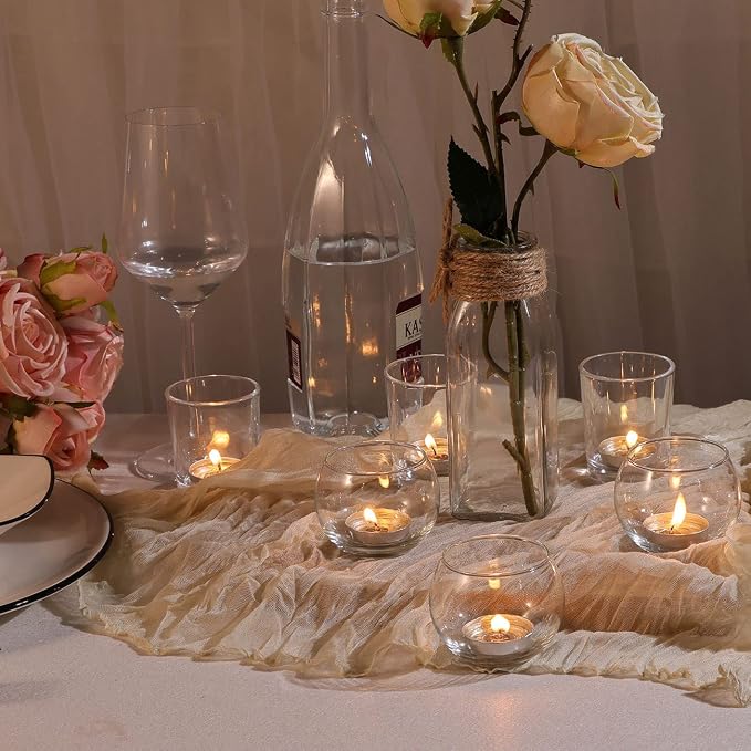 DEVI Clear Glass Votive Candle Holders, Wedding Centerpieces - Image 2