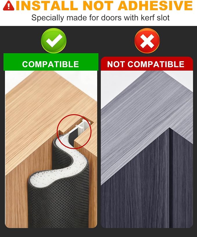 40FT Weather Stripping Door Seal: Sound Proof Draft Blocker Kerf Weather - Image 3