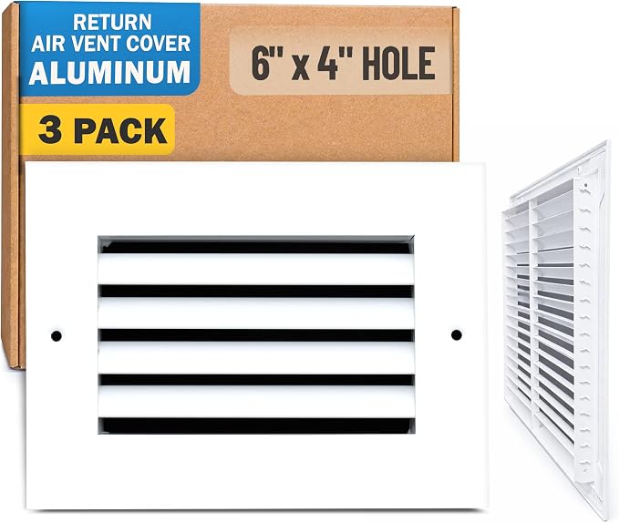 Fits 6x4 Hole | Aluminum Return Air Grille by Handua | Vent Cover Grill by Handua