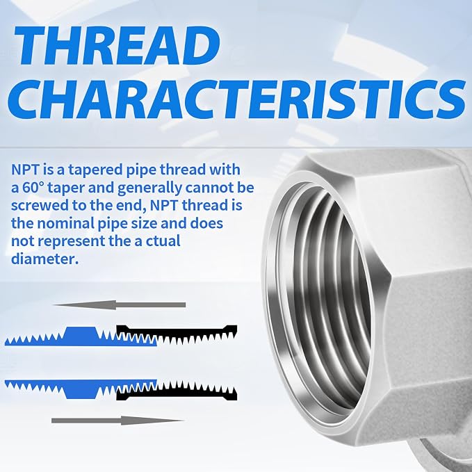 ChillWaves 304 Stainless Steel Cast Pipe Fitting, Union，1" NPT Female Thread - Image 7