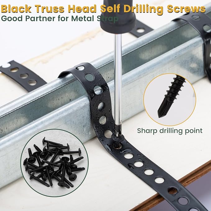 Black Metal Strap with Holes 3/4 Inch×33-Feet Perforated Galvanized Hanger - Image 4