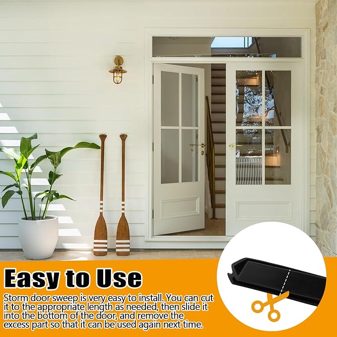 Replacement Storm Door Sweep, Metal Vinyl, Style 2 | 1 Pack, Door Expander - Image 6
