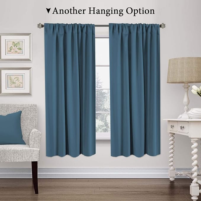 H.VERSAILTEX Balloon Shade Blackout Curtain Adjustable Thermal Insulated Tie Up - Image 4