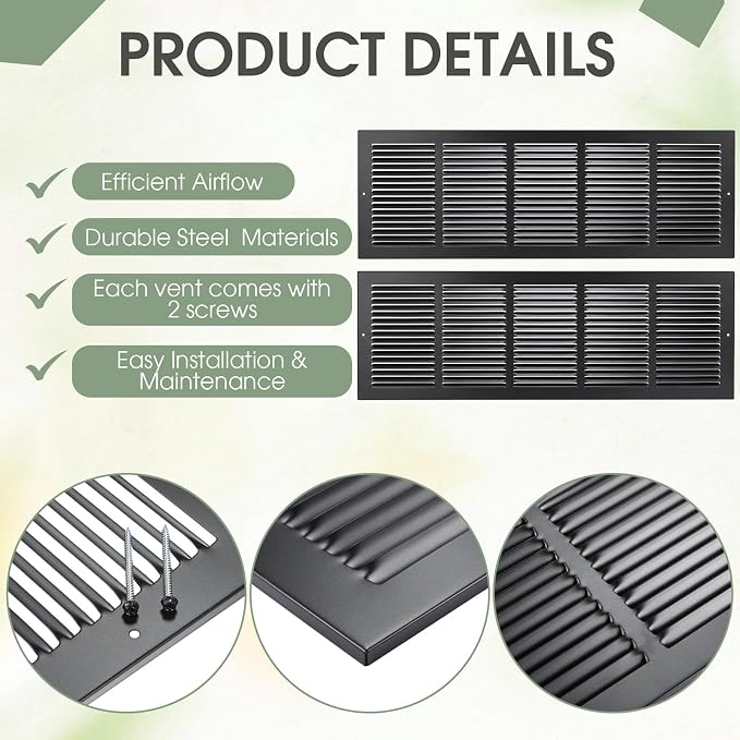 Black 3 Pack Ceiling Vent Cover - Image 3