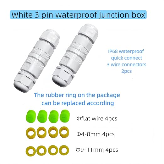 Waterproof 3PIN Wire Connector for Permanent Outdoor Lights, String Light - Image 2
