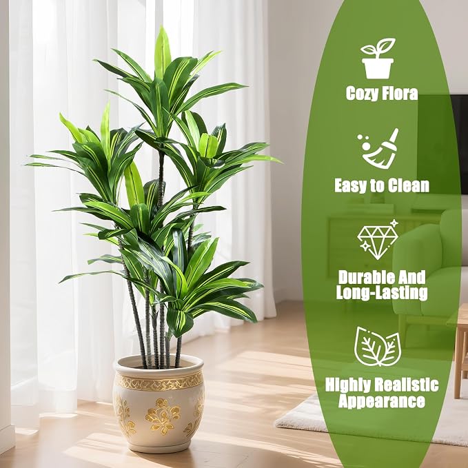 Dracaena Artificial Plant Indoor 4FT - Image 8