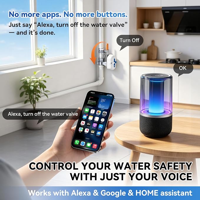 WiFi Smart Water Leak Detection & Auto Shut-Off Kit – 1 EVO Valve Controller + - Image 5