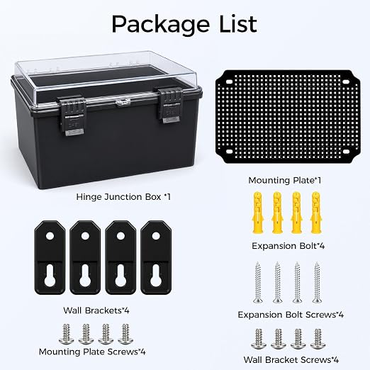LeMotech Junction Box IP67 Waterproof Electrical Box ABS Plastic Hinged Shell - Image 8