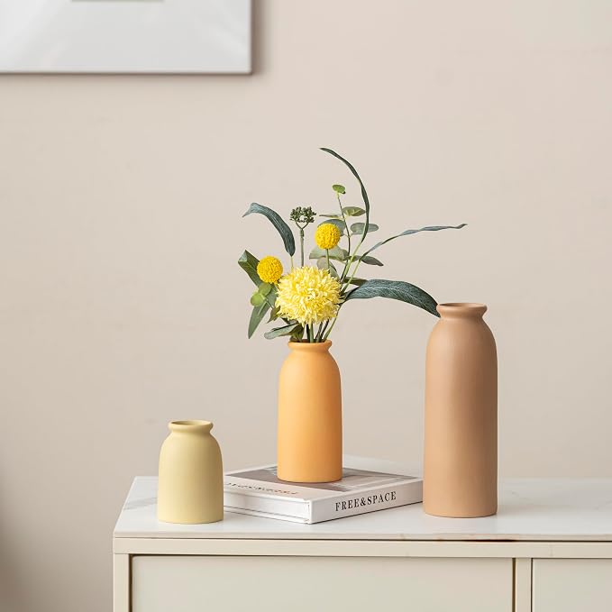 Ceramic Vase Set-3, Small Flower Vases - Image 4
