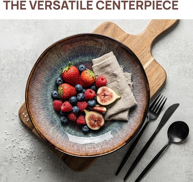 Decorative Bowls Large Ceramic Bowl fruit bowl，front entryway bowl | Irregular - Image 2