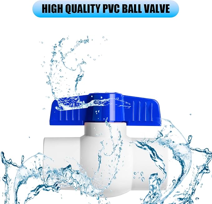 8PCS 3/4" PVC Ball Valve, Shut-Off Ball Valves Socket - Image 4