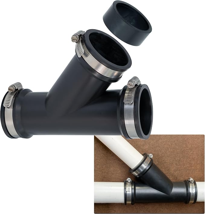 Fernco 2 in. Hub Flexible PVC Wye DWV Pipe Fitting Connector by FerncoInc