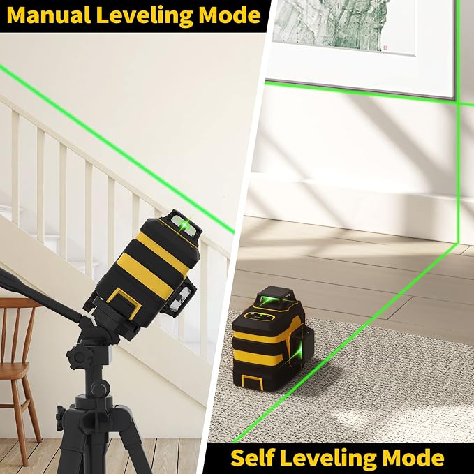 Laser Level with 12 Green Lines, Built-in 5200 mAh Li-ion Battery | 3×360° Full - Image 6