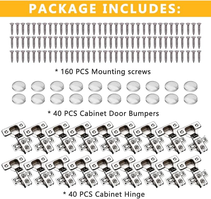 40 Pack Soft Close Cabinet Door Hinges - Image 6