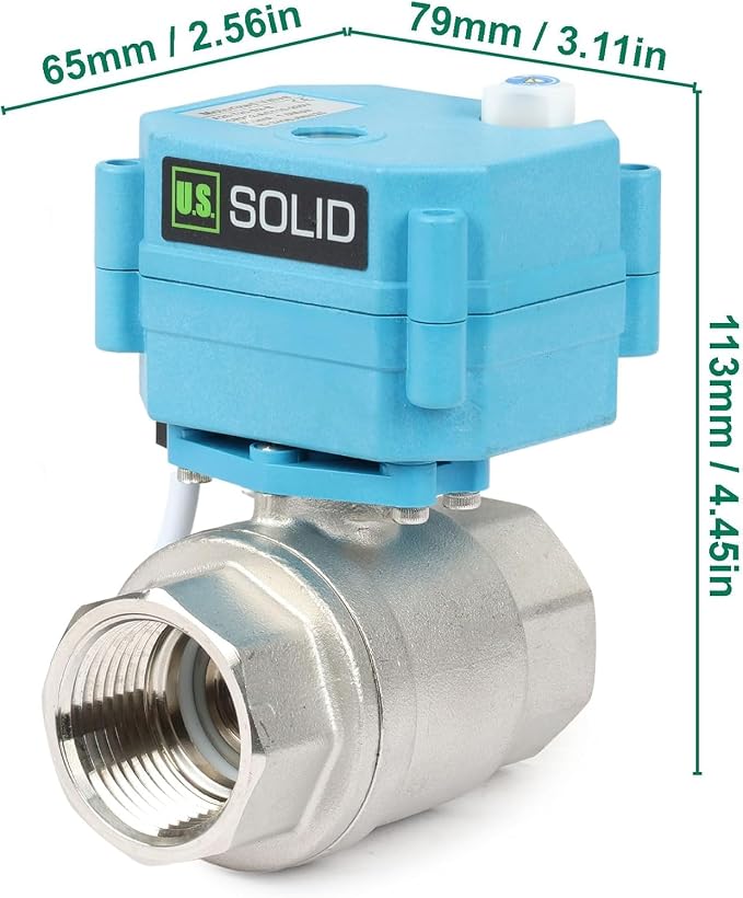 Motorized Ball Valve 1 in U.S. Solid 316 Stainless Steel IP67 Waterproof 9-24V - Image 3