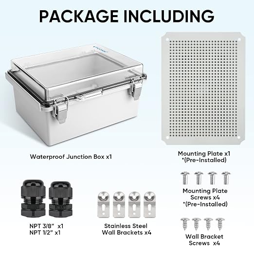 TICONN Outdoor Electrical Box Waterproof, ABS IP67 Junction Box Enclosure | - Image 6