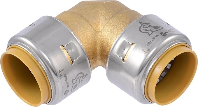 SharkBite Max 1 x 1 in PTC 90-Degree Elbow, Push-to-Connect Brass Plumbing by SharkBite