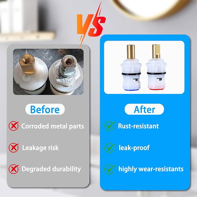 Ceramic Stem Disc Faucet Cartridge Replacement Bathroom Tap - Image 5