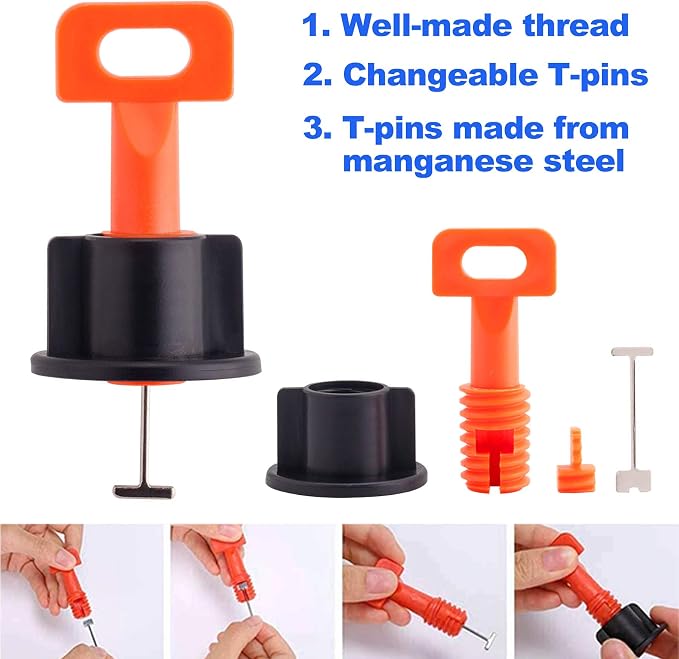 Tile Leveling System Kit with 100pcs Tile Leveler | 2 Special Wrenches & 500pcs - Image 3