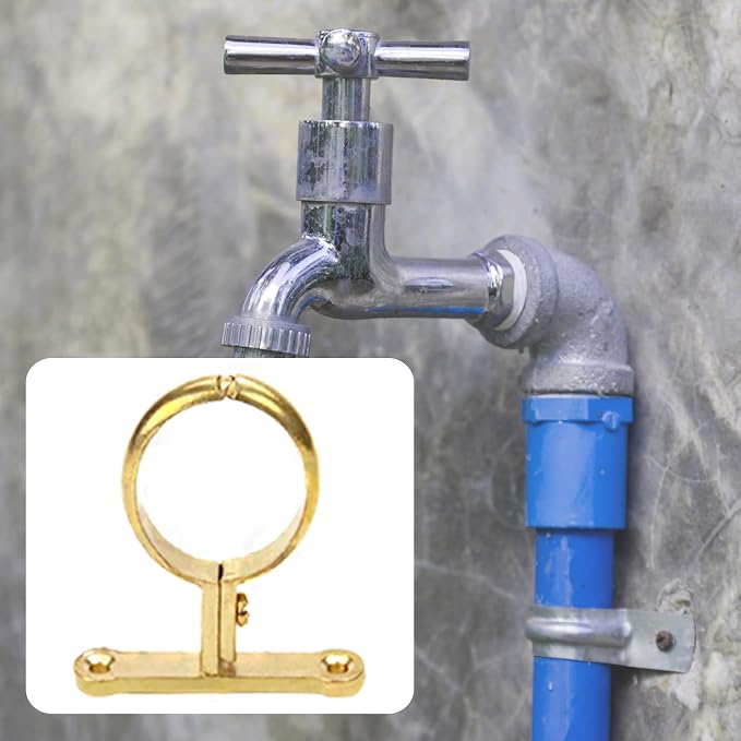 2Pcs Brass Water Pipes Clamp, Pipe Support Clamps Fit - Image 6