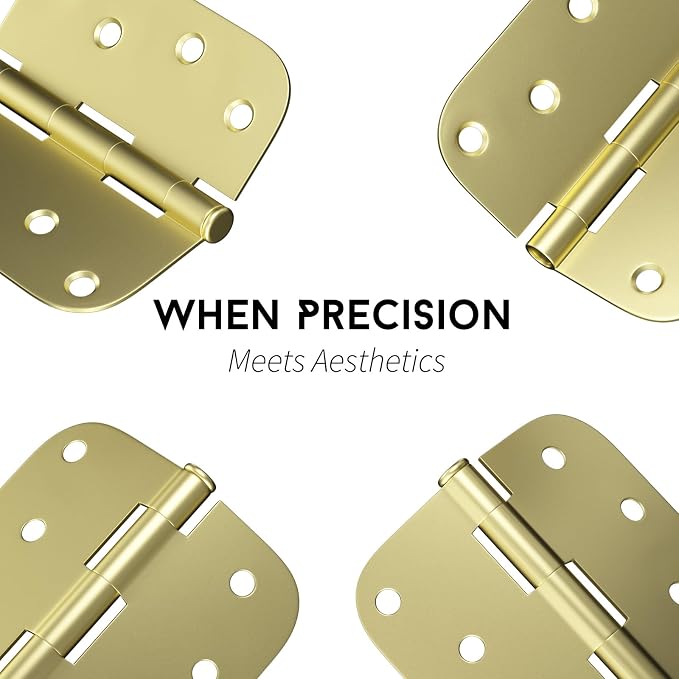 goldenwarm 6 Pack Door Hinge Satin Brass Residential Heavy Duty Iron Door Hinges - Image 4