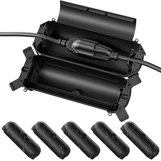 6 Pack Outdoor Waterproof Extension Cord Safety Cover, by FLEMOON