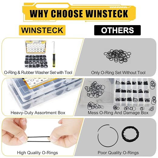 380PCS 24 Sizes Rubber & Silicone Hose Washers & O Ring Assortment Kit | Shower - Image 3
