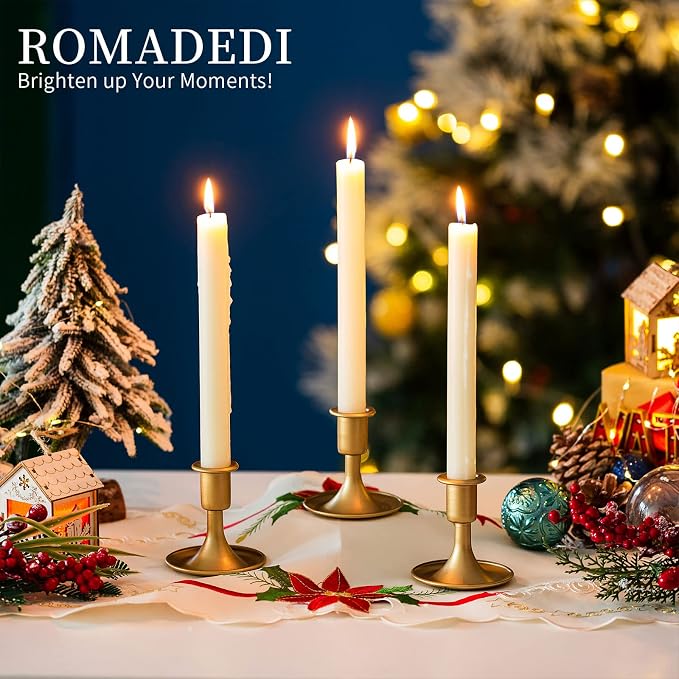 Candlestick Holders Taper Candle Holders, Romadedi Gold Candle Stick Candle - Image 3