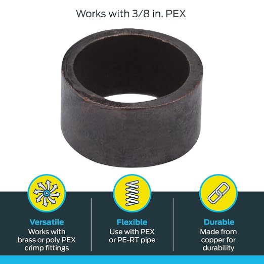 SharkBite 3/8 Inch Copper Crimp Rings, PEX Pipe - Image 3