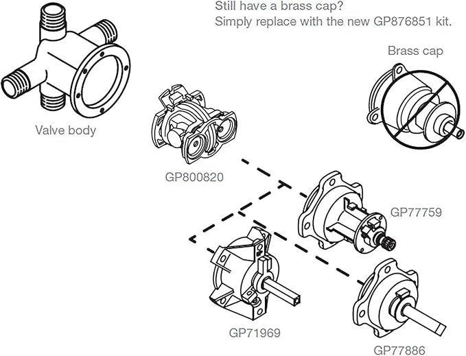 KOHLER GP876851 4 Pack Brass Globe Valve Repair Kit - Image 2