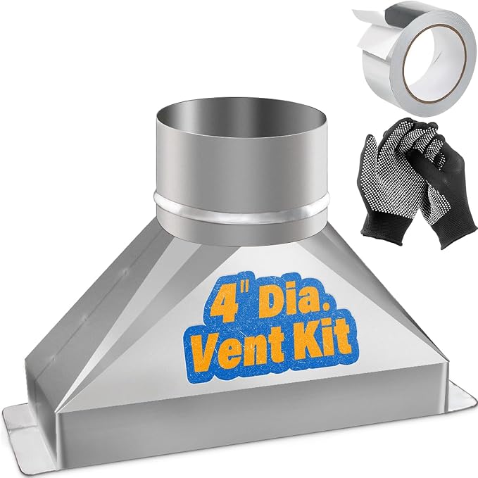 4'' Dia. Round to Rectangular Duct Transition Adapter, 3-1/4" x 10" Galvanized by GlowGeek