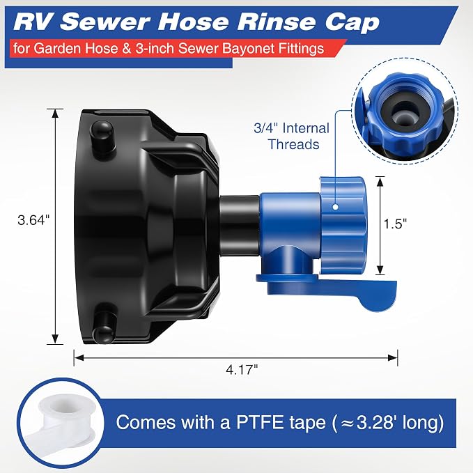 Enhon RV Sewer Hose Rinse Cap - Image 2