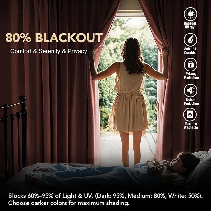 H.VERSAILTEX Blackout Curtains Thermal Insulated Window Treatment Panels Room - Image 3
