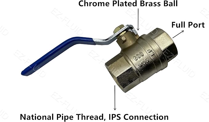 3/4" NPT Female Threaded IPS Ball Valve Full Port Water Stop Shut Off, Heavy - Image 2