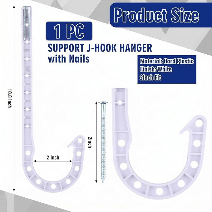 Novabright 1 Pc 2 Inch Pex Support J-hook Pipe Hanger - Image 2