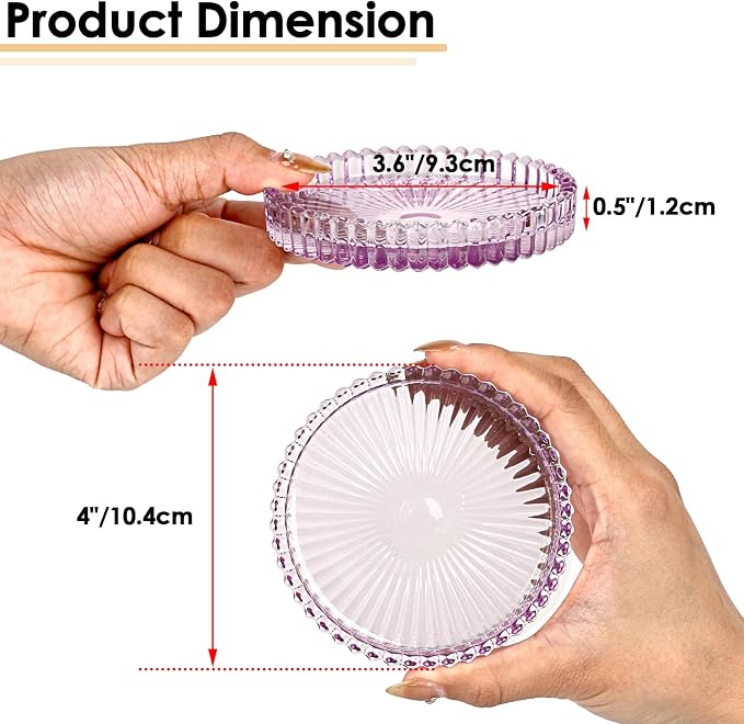 Modern Clear Coaster Set of 5- Glass Coasters - Image 3