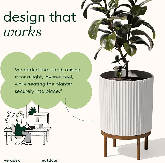 Veradek Demi Series Round Planter w/ Stand - Image 5