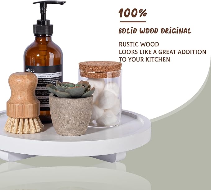 Round Decorative Tray Farmhouse Kitchen Decor Soap Dish, Lightweight, Easy Clean - Image 4