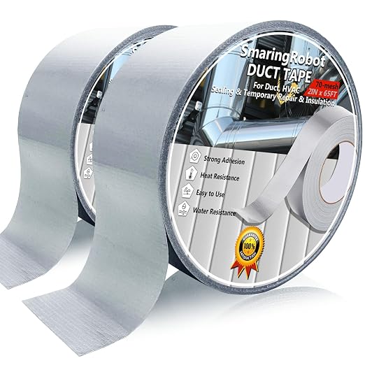 2 Pack Duct Tape Heavy Duty, Waterproof, Heat Resistant, Strong Adhesive by SmaringRobot