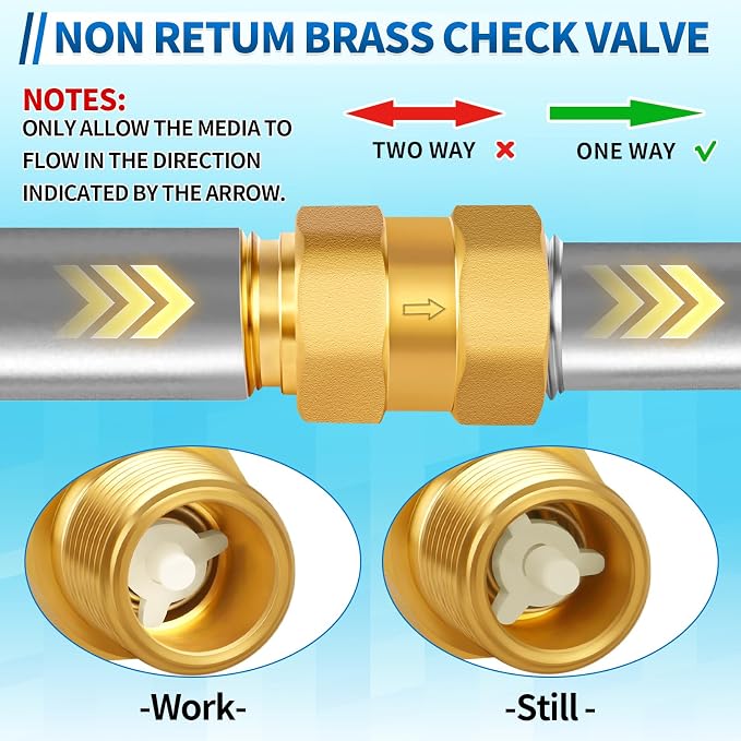 1/2'' NPT Lead-Free Brass RV Camper Water Heater Check Valve, Male-Female | RV - Image 5