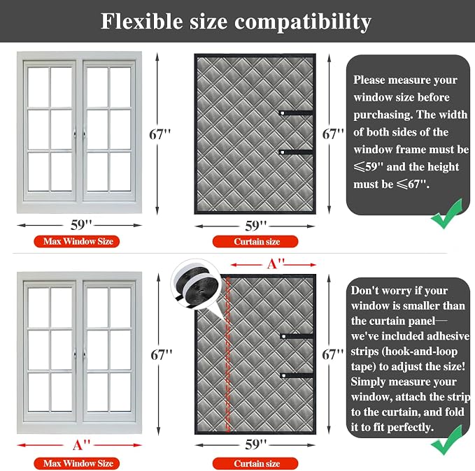 67"x59" Window Insulation Kit for Winter, 3Layer Thermal Window Insulation - Image 5