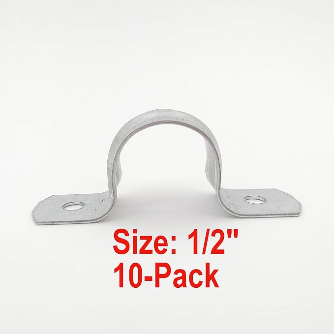 Rigid Pipe Strap Clamp Hanger, 2 Holes, Galvanized or PVC Pipes, IMC Conduit - Image 6