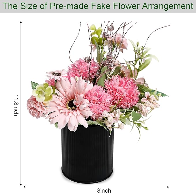 Hot Pink & Rose Gold Artificial Flowers Table Centerpieces | Set of 6 Pre-made - Image 5