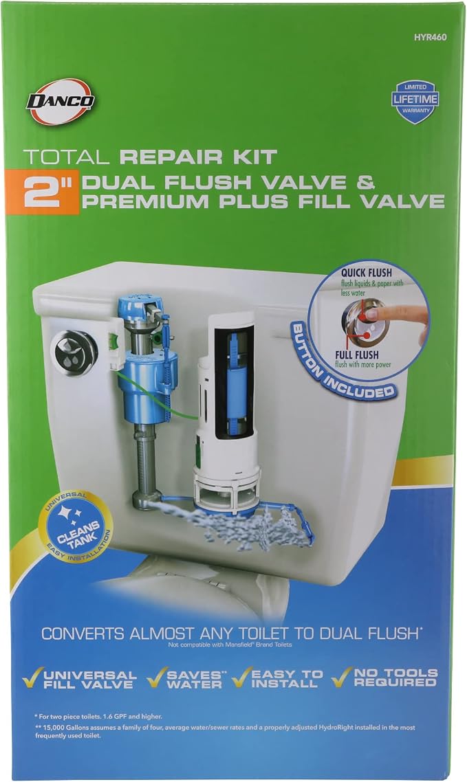 Danco HydroRight Water-Saving Toilet Repair Kit, Dual Flush - Image 8